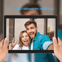Techsconnect 10-inch Android tablet with 32GB storage, dual cameras, IPS touch screen, Wi-Fi, and 6000mAh battery in black.