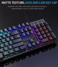 Techsconnect 104-key backlit mechanical gaming keyboard and mouse set with waterproof, luminous keys for PC, laptop, and office use.