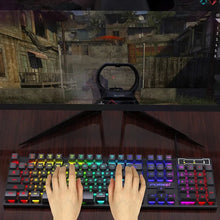 Techsconnect 104-key backlit mechanical gaming keyboard with waterproof luminous keys and matching mouse for PC, laptop, or office use.