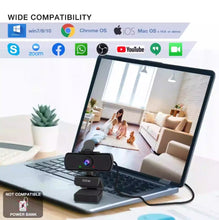 Dolphin Tracker 1440p Full HD PC webcam with built-in microphone on tripod, suitable for video calls and streaming.