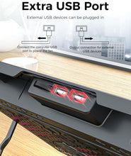 Techsconnect 17.3-inch laptop cooling pad with red LED lighting and five fans for enhanced cooling and airflow.