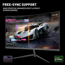 Techsconnect 24-inch curved gaming monitor with 180Hz refresh rate, 1ms response, FHD resolution, HDMI, DisplayPort, FreeSync, eye care technology.