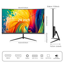 TechsConnect 24-inch curved gaming monitor with 180Hz refresh rate, 1ms response, FHD, HDMI, DP, FreeSync, eye care technology