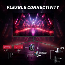 TechsConnect 24-inch curved gaming monitor with 180Hz refresh rate, 1ms response, FHD, HDMI/DP, FreeSync, eye care technology.