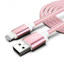 Three 10-foot heavy-duty braided iPhone Lightning USB cables in a pack, durable mobile accessories for fast charging and data transfer.
