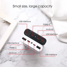 Techsconnect 4X18650 DIY Power Bank with digital display, 15000mAh capacity, fast charging for Samsung and iPhone devices.