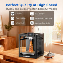 Techsconnect Adventurer 5M 3D printer with fully auto-leveling, high-speed printing, and black finish, shown in the image.