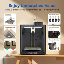 Techsconnect Adventurer 5M 3D printer in black with auto-leveling and high-speed 600mm/s printing.