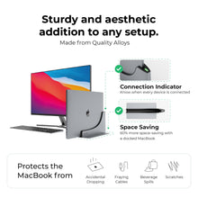 Ascrono MacBook docking station with multiple ports, sleek design, and USB-C connection for easy device expansion.