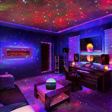 Techsconnect Aurora Borealis starry sky projector night light with remote, displaying galaxy effects and seven lighting options.
