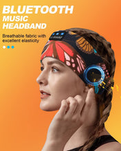Techsconnect Bluetooth 5.4 sleep headband with built-in speakers and microphone, butterfly design, ideal for meditation, yoga, and travel.