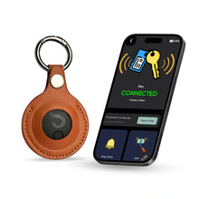 Dolphin Smart Bluetooth Tracker Pro with case, small device for keys, bags, or toys, featuring replaceable battery and versatile design.