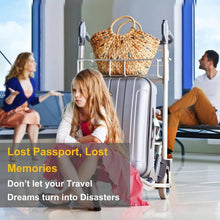 Dolphin Smart Leather Passport Tracker with RFID, designed to securely hold and organize a passport and travel documents.
