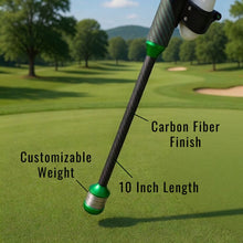 DeadEyeVR DriVR Elite adjustable VR weighted golf club handle accessory compatible with Quest 2, 3, 3s, and Pro VR headsets.