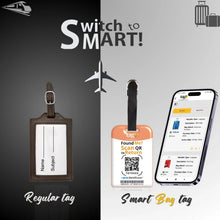 Pair of Initials Bag Tags by Global Lost Recovery Service, durable security tags for luggage identification at airports.