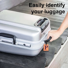 Set of two Initials Bag Tags from Global Lost Recovery Service, durable security tags for luggage identification.
