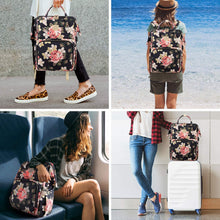 Stylish women’s 15.6-inch laptop backpack by Techsconnect with USB port, water-resistant floral pattern, casual daypack for college and travel