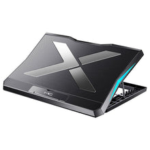 Foldable desktop cooling base with laptop radiator from Dolphin Tracker, designed to improve airflow and keep laptops cool.