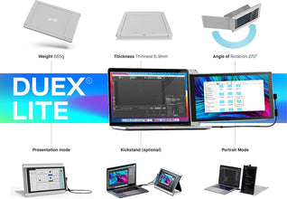 Lite Mobile Pixels 12.5-inch Full HD IPS portable monitor for laptops by techsconnect, white color with USB-C plug-and-play connectivity