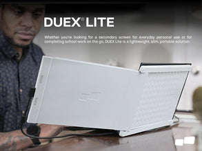 Techsconnect Lite Mobile Pixels portable 12.5-inch Full HD IPS monitor for laptops with USB-C extender and plug-and-play in white.