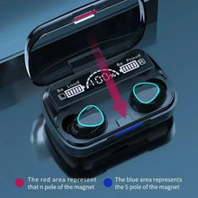 Techsconnect M10 wireless Bluetooth headphones with waterproof earbuds, designed for sports and compatible with Huawei, iPhone, Oppo, Xiaomi.