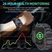 Techsconnect men's smartwatch with flashlight, Bluetooth call, fitness tracking, IP68 waterproof design for Android and iOS.