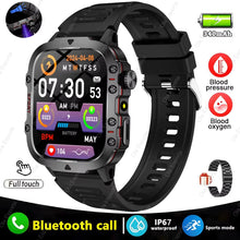 Techsconnect men's smartwatch with flashlight, Bluetooth call, fitness tracker, IP68 waterproof, compatible with Android and iOS.