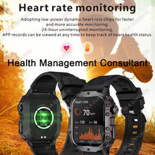 Techsconnect men's smartwatch with flashlight, Bluetooth call, fitness tracker, waterproof IP68, compatible with Android and iOS.
