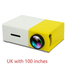 Portable Dolphin Tracker YG300 mini 3D HD LED projector for home theater with HDMI, USB, and audio output.