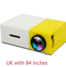 Dolphin Tracker portable 3D HD LED home theater projector displaying a movie scene on a wall with HDMI and USB ports visible.