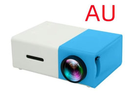 Dolphin Tracker YG300 mini portable 3D HD LED projector with HDMI, USB, and audio for home theater and cinema use.