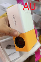 Dolphin Tracker portable LED 3D HD home theater projector showing a movie scene with HDMI and USB ports for multimedia.