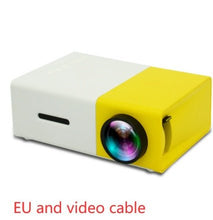 Dolphin Tracker portable 3D HD LED home theater projector displaying a movie screen with HDMI and USB ports.