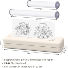 Beige portable wireless thermal inkless printer for Android and iOS devices by TechsConnect, compact and easy to use.