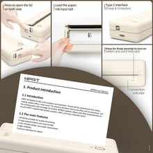 Beige Techsconnect portable wireless thermal inkless printer for Android and iOS devices, compact and easy to carry.