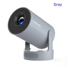 Techsconnect portable outdoor projector with Android 14, dual Wi-Fi, 8K resolution, 290 ANSI lumens, and 180° flexible mount.