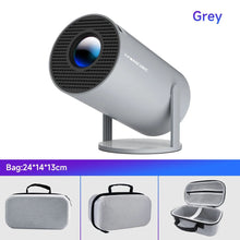 Techsconnect Android 14 8K portable projector with dual WiFi, 290 ANSI brightness, 180° flexible mount, outdoor cinema setup.