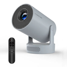 Techsconnect Android 14 8K projector with 1280x720P resolution, dual WiFi, 290 ANSI lumens, portable design, and flexible 180° mounting.