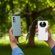 Pursonic 10,000mAh LED fast charging power bank with built-in cables, Type-C, USB, Lightning compatibility, and 22.5W output