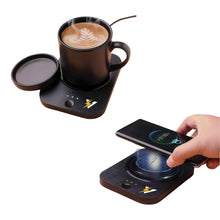 Pursonic Sip & Charge 2-in-1 wireless charger and mug warmer with sleek design and electronic features for convenient beverage heating.