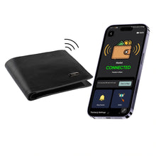 Stitchless Dolphin Tracker RFID smart wallet with sleek design and secure card compartments, ideal for lost recovery