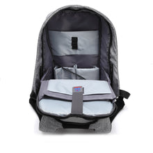 Dolphin Tracker RFID student computer bag with multiple compartments, black nylon fabric, and padded shoulder strap.