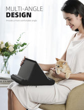 Techsconnect tablet pillow holder stand with soft pad, pocket, and 4 viewing angles for iPad, Kindle, iPhone, and 4-13