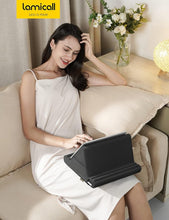 Techsconnect tablet pillow holder stand with soft pad, pocket, and 4 viewing angles for iPad, Kindle, iPhone, and 4-13