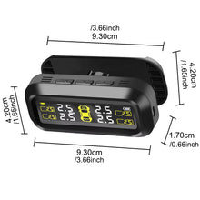Techsconnect tire pressure monitoring system with external battery sensors and temperature warning for car tyre pressure monitoring.