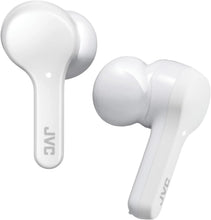 Techsconnect True Wireless Earbuds in white with Bluetooth 5.0, water resistance IPX4, and up to 15 hours of battery life.