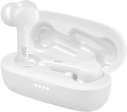 White Techsconnect True Wireless Earbuds with Bluetooth 5.0, water resistance IPX4, and up to 15-hour battery life.