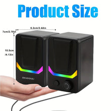 Techsconnect TZ-308 USB 2.0 channel computer speakers with RGB lighting in black retail packaging