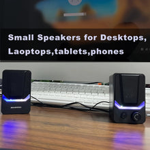 Techsconnect TZ-308 USB 2.0 computer speakers with RGB lighting in black retail packaging