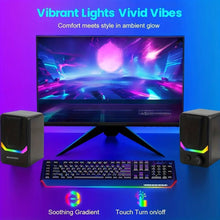 Techsconnect TZ-308 USB 2.0 channel computer speakers with RGB lighting in black retail packaging